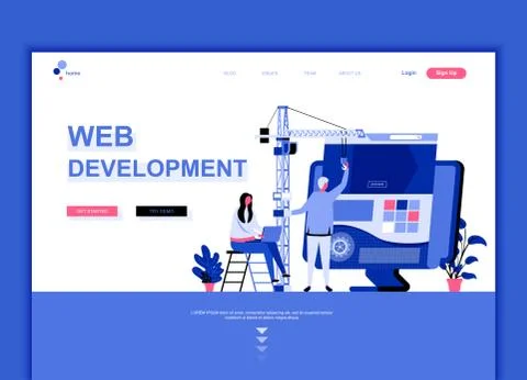 Modern flat web page design template concept 스톡 일러스트