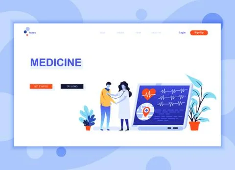 Modern flat web page design template concept Stock Illustration