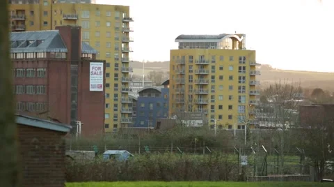 Modern flats in England, Basingstoke Stock Footage 58948925