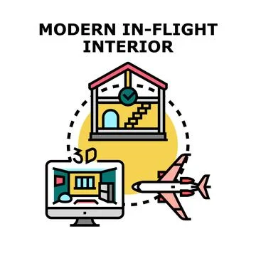 Modern in flight interior design concept vector 스톡 일러스트