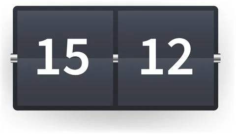 Modern Flip Clock Digital Time Widget Design for User Interface and Dashboa.. 스톡 일러스트