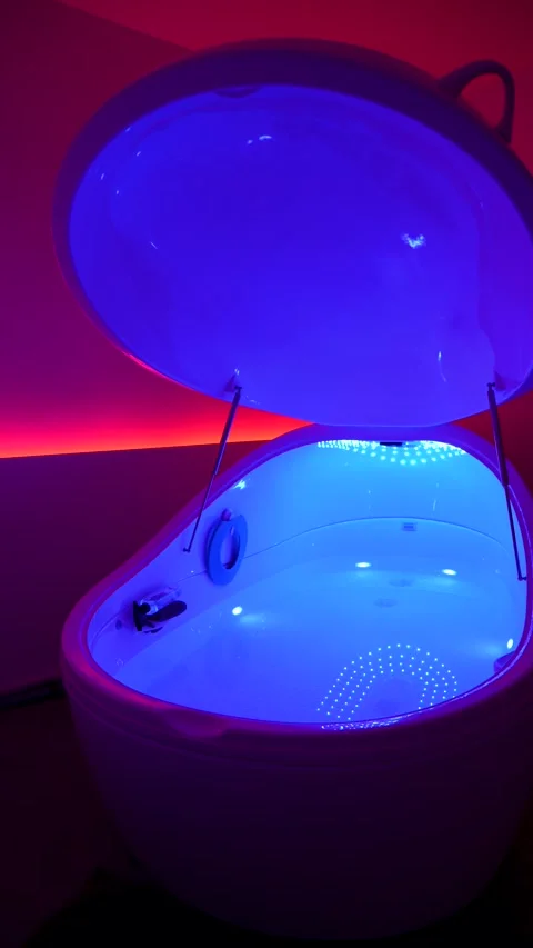 Modern Floatation Therapy Pod Sensory Tank Stock Footage 331224009