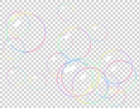Modern floating transparent bubbles isolated PNG with transparent background Stock Photos