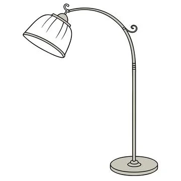Modern Floor Lamp Standing Light Fixture Isolated Vector Stock Illustration