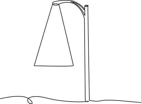Modern floor lamp with triangular shade Vector Stock Illustration