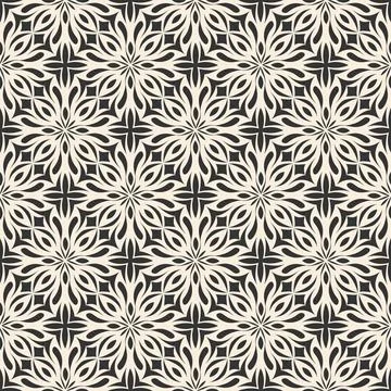 Modern Floral Pattern - Two-Tone Abstract Design for Textiles and Wallpaper.. 스톡 일러스트