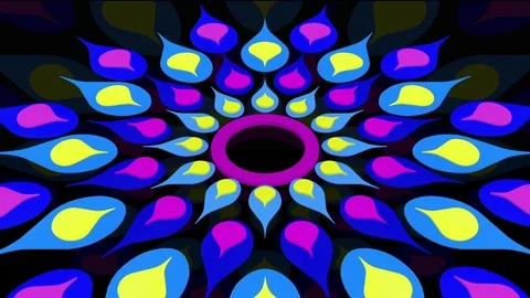 Modern Flower Mandala VJ Loops Background 02 Stock Footage