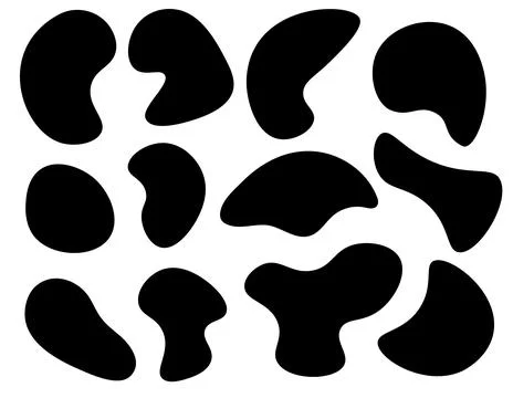 Modern flowing irregular shape drops, abstract elements for design, graphic.. イラスト素材