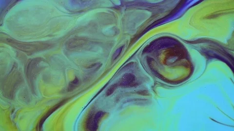 Modern fluid artwork. Abstract textures with colourful waves. Colourful Stock Footage 125444582