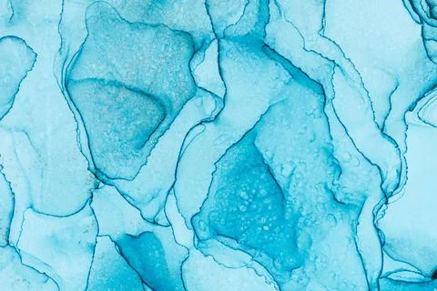 Modern fluid ink art colors background abstract blue texture. Stock Photos