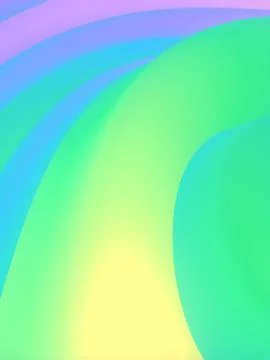 Modern fluid shapes with rainbow gradient. 3d rendering digital illustration Stock Illustration