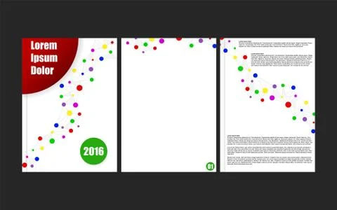 Modern flyer with connected dots. Brochure cover with abstract connections Stock Illustration
