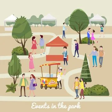 Modern flyer or poster template, Different various people characters, men and Ilustración de archivo