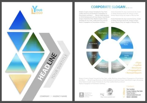 Modern Flyer Template with Geometric Elements Stock Illustration