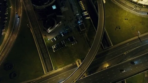 A modern flyover road junction in a large megapolis Stock Footage 120858118