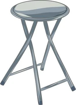 Modern Foldable Round Seat Stool Design Illustrazione stock