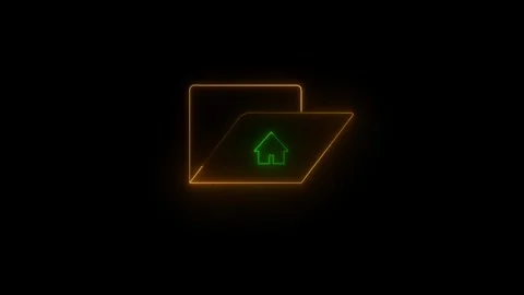 Modern Folder Icon with Home Symbol Stock Footage 332824433