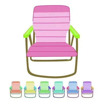 Modern folding chair vector cartoon graphic Stock Illustration