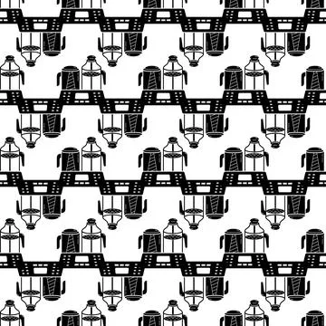 Modern food machine pattern seamless vector イラスト素材