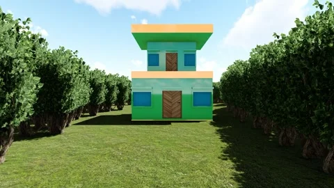 Modern Forest Duplex cottage Vídeo Stock 343552917