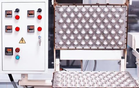 A modern form for baking nuts with condensed milk. Dessert manufacturing Foto stock