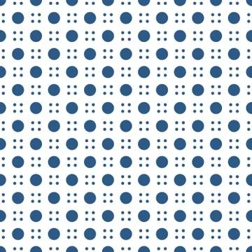 Modern four dot and big dot seamless pattern isolated on white background Stock Illustration
