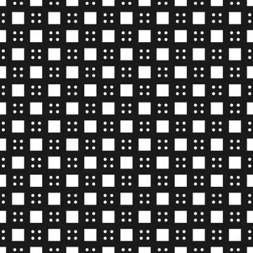 Modern four dot and cube seamless pattern isolated on black background Illustrazione stock