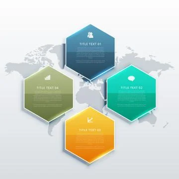 Modern four steps infographic design banners for business presentation Illustrazione stock