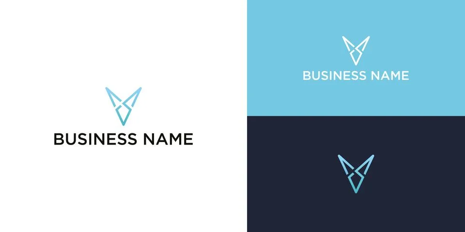Modern Fox Head Logo – Geometric Stylized Animal Symbol in Three Variations Stock Illustration