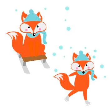 Modern fox logo Illustrazione stock