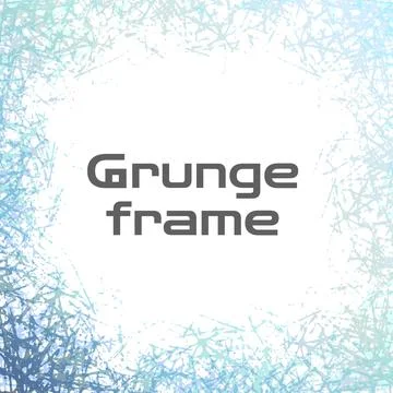 Modern frame in grunge design. Vector empty graphic border with frozen patterns Stock Illustration