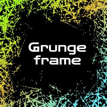 Modern frame in grunge design. Vector empty graphic border with multicolor Illustrazione stock