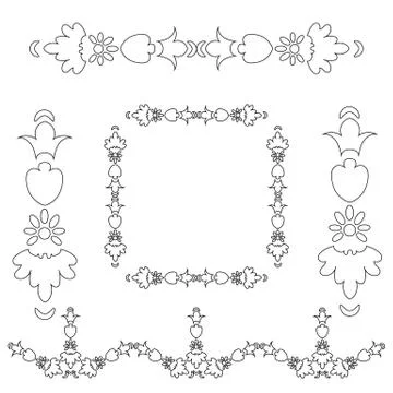 Modern frame isolated. Vintage vector Set. Vintage vector Set. Decorative design Stock Illustration