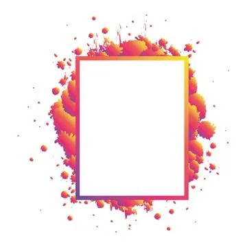 Modern frame pink and splash vector design Illustrazione stock