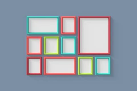 Modern frame on the wall. 3d rendering. Stock Illustration