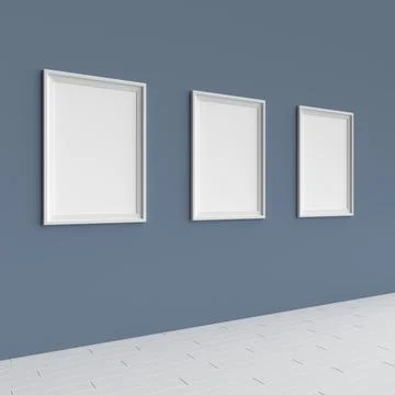 Modern frame on the wall. 3d rendering. Stock Illustration