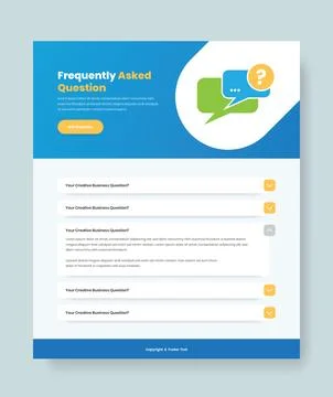 Modern frequently asked question or faq page web interface design with mess.. Illustrazione stock