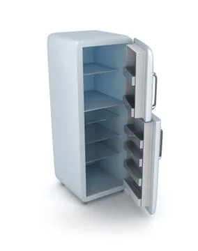 Modern fridge with opened doors. Stock Illustration