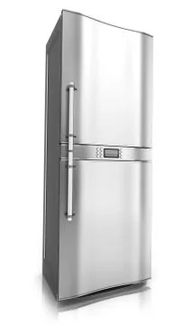 Modern fridge on white background (done in 3d) Stock-Illustration