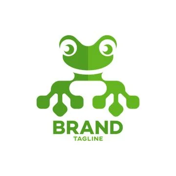 Modern frog and technology logo Stock Illustration