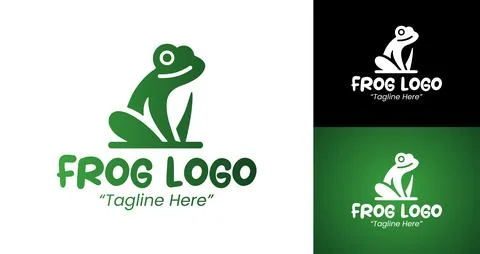 Modern Frog Logo for Eco-Friendly and Nature-Based Companies Stock Illustration