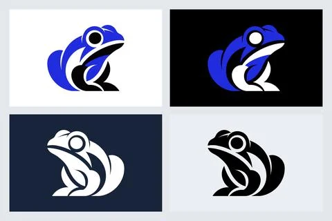 Modern Frog Logo Icon Set Vector Illustration Illustrazione stock