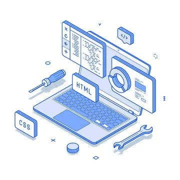 Modern Front-End Development Tools and Technologies Vector Illustration Stockillustratie