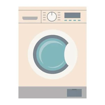 Modern front loading washing machine with control panel Illustrazione stock