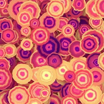 Modern full bloom flat pattern. 3d rendering abstract floral background Stockillustratie