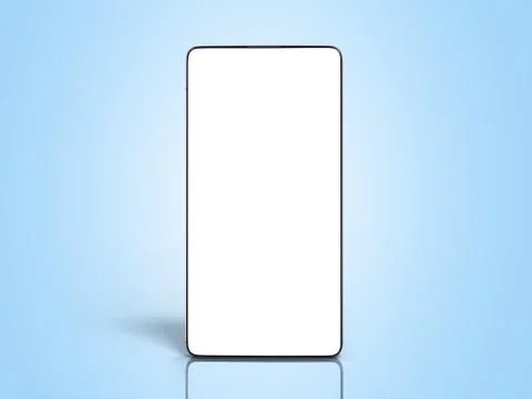 Modern full screen smart phone  White screen for mockup 3d render on blue gra Stock Illustration