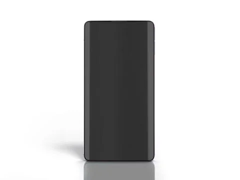 Modern full screen smart phone 3d render on white Stock Illustration