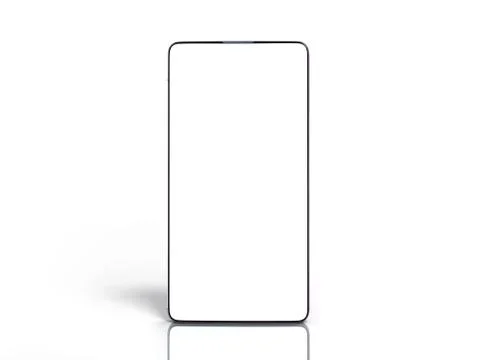 Modern full screen smart phone  White screen for mockup 3d render on white Stock Illustration