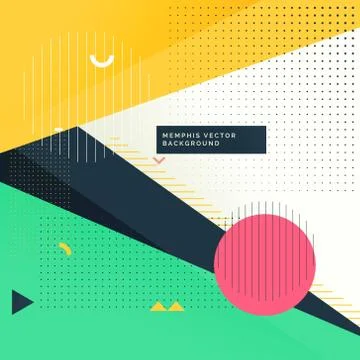 Modern funky background in memphis style Stock Illustration