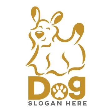 Modern funny dog ??logo. Vector illustration Stock Illustration